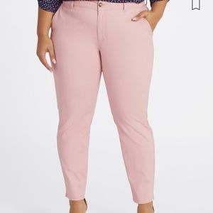 Pink Straight Stretch Chino Pants